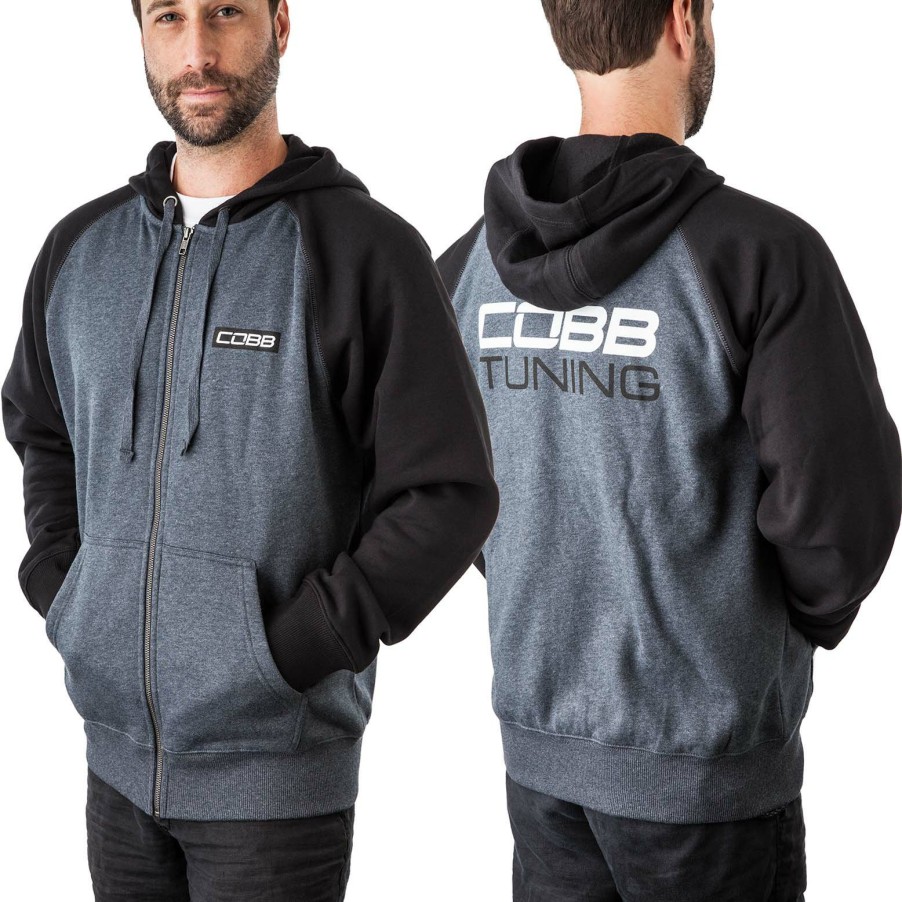 Apparel COBB Tuning | Cobb Tuning Logo Full-Zip Hoodie - Men'S Grey/Black