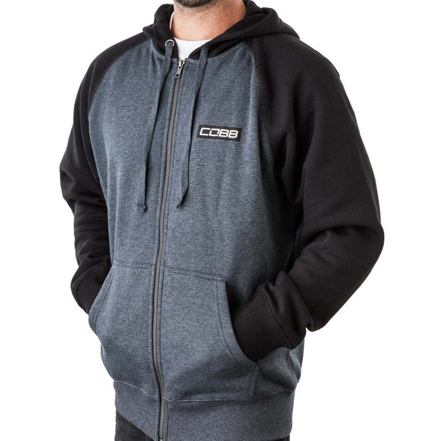 Apparel COBB Tuning | Cobb Tuning Logo Full-Zip Hoodie - Men'S Grey/Black