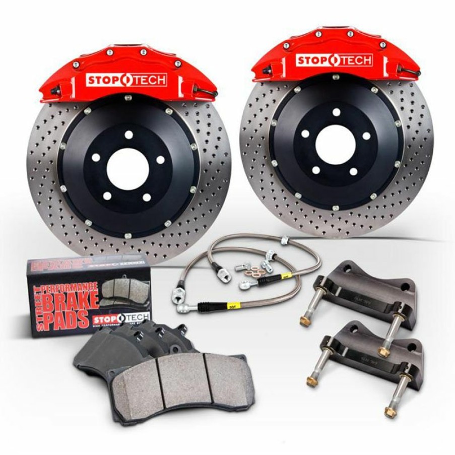 Brakes COBB Tuning | Stoptech St-22 Big Brake Kit Rear 345Mm Red Drilled Rotors Subaru Sti 2005-2014