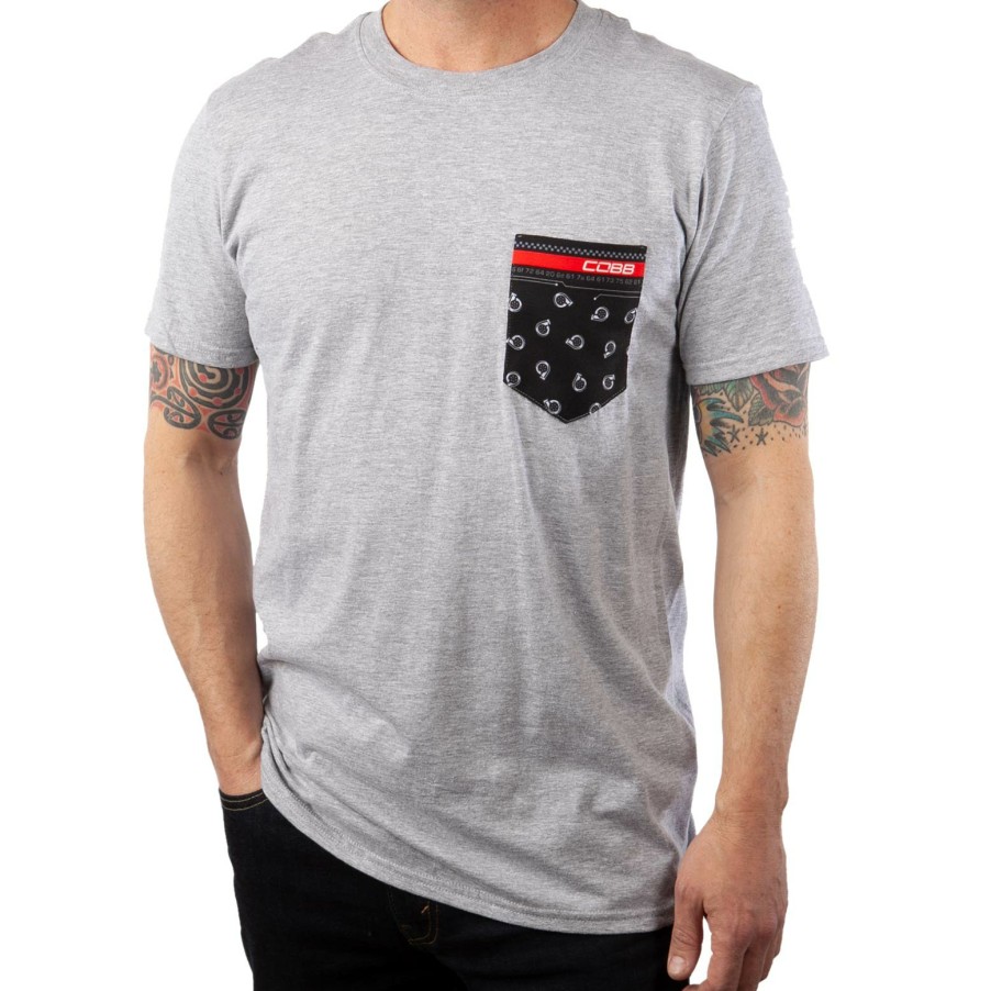 Apparel COBB Tuning | Cobb Tuning Logo Grey Pocket T-Shirt