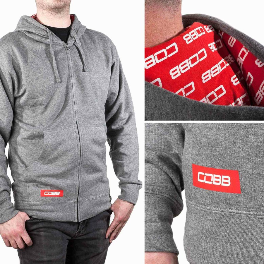 Apparel COBB Tuning | Cobb Grey Zip Hoodie